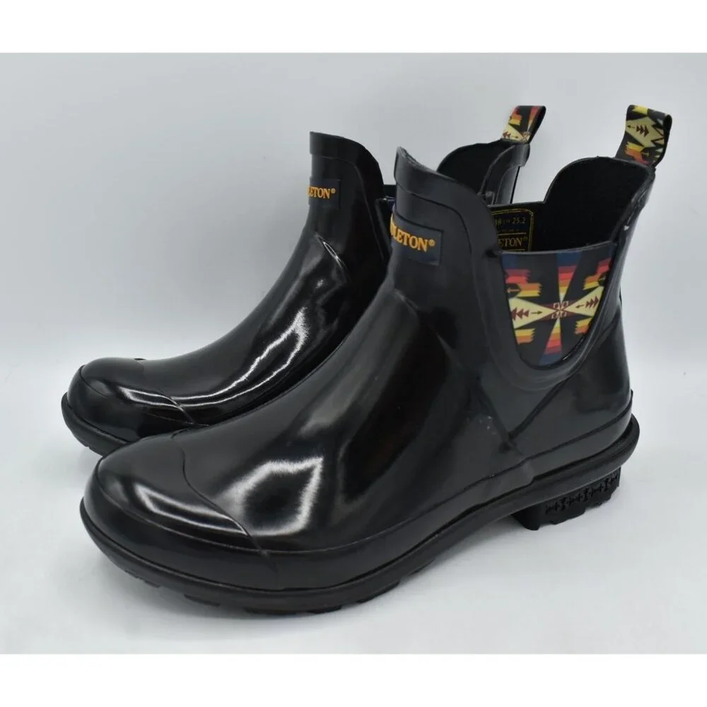 Pendleton Tucson Rain Boots Women Size 7 Black New Waterproof Chelsea Ankle Boot